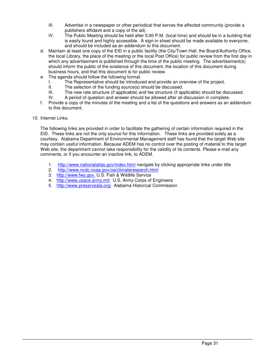ADEM Form 339 Clean Water State Revolving Fund (Cwsrf) Loan Application - Alabama, Page 31