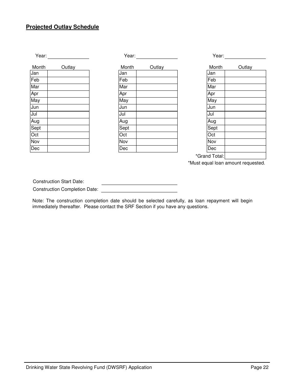 ADEM Form 369 Drinking Water State Revolving Fund (Dwsrf) Loan Application - Alabama, Page 22