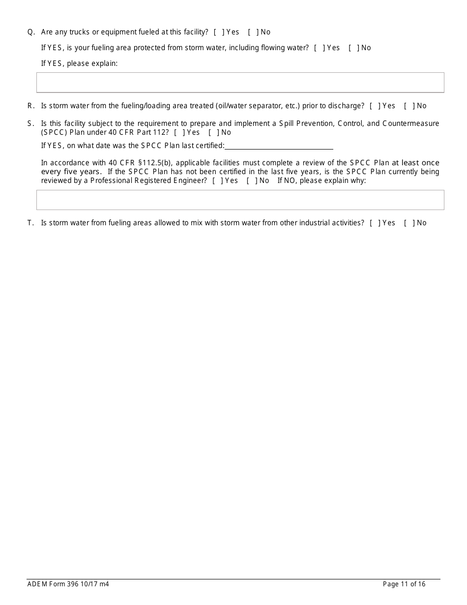 ADEM Form 396 Notice of Intent - Npdes General Permit Number Alg060000 - Alabama, Page 11
