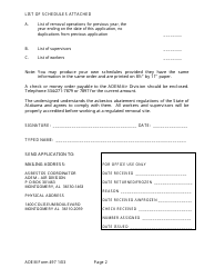 ADEM Form 497 Application for Asbestos Removal Contractor Certification - Alabama, Page 2