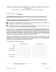 Document preview: ADEM Form 520 General Phase II Ms4 Stormwater Permit Renewal Notice of Intent - Alabama