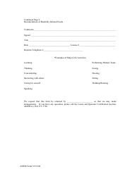 ADEM Form 533 Documentation of Disability Related Needs - Alabama, Page 2