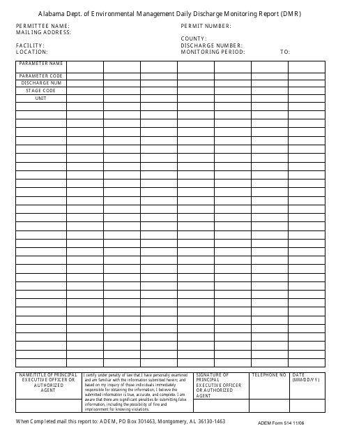 ADEM Form 514  Printable Pdf