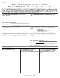 Document preview: Form RM Application for a Radioactive Material License - Alabama