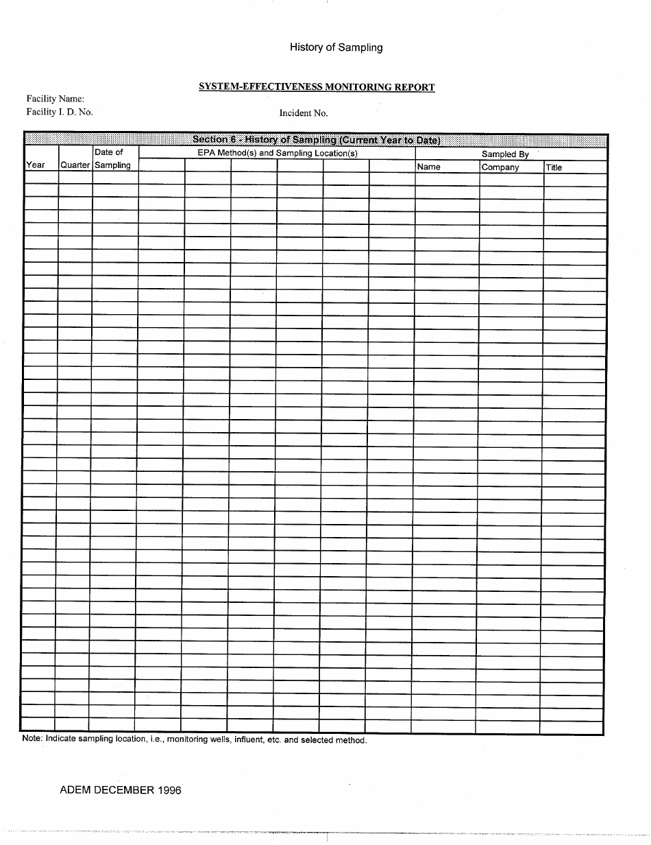 ADEM Form 482 System-Effectiveness Monitoring Report Form - Alabama, Page 10