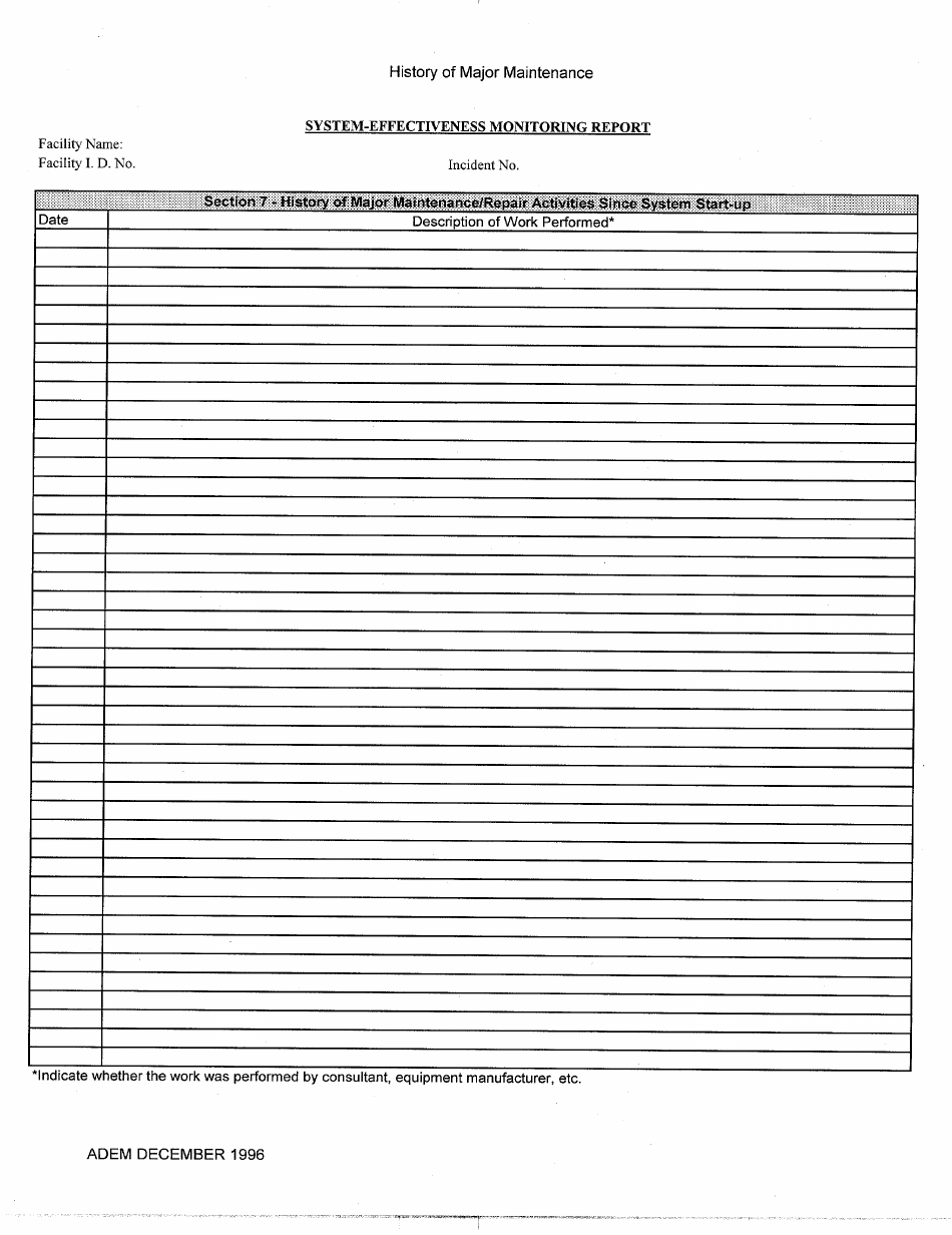 ADEM Form 482 System-Effectiveness Monitoring Report Form - Alabama, Page 11