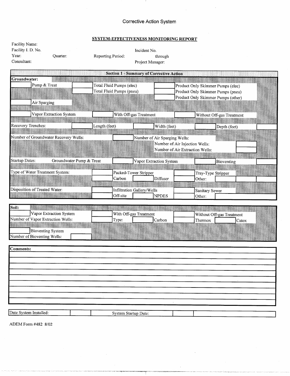 ADEM Form 482 System-Effectiveness Monitoring Report Form - Alabama, Page 5