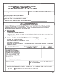 Document preview: Form RM-HU(AUD) Authorized User Training and Experience and Preceptor Attestation - Alabama