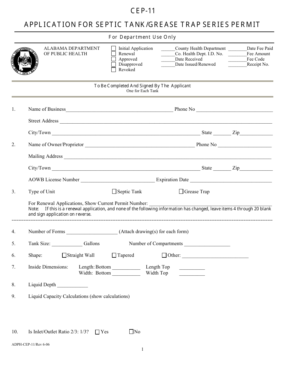 Form CEP11 Fill Out, Sign Online and Download Fillable PDF, Alabama Templateroller