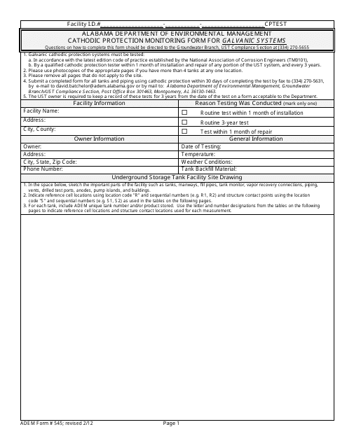 ADEM Form 545  Printable Pdf