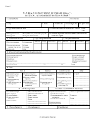 Form S Medical Misadministration Report - Alabama