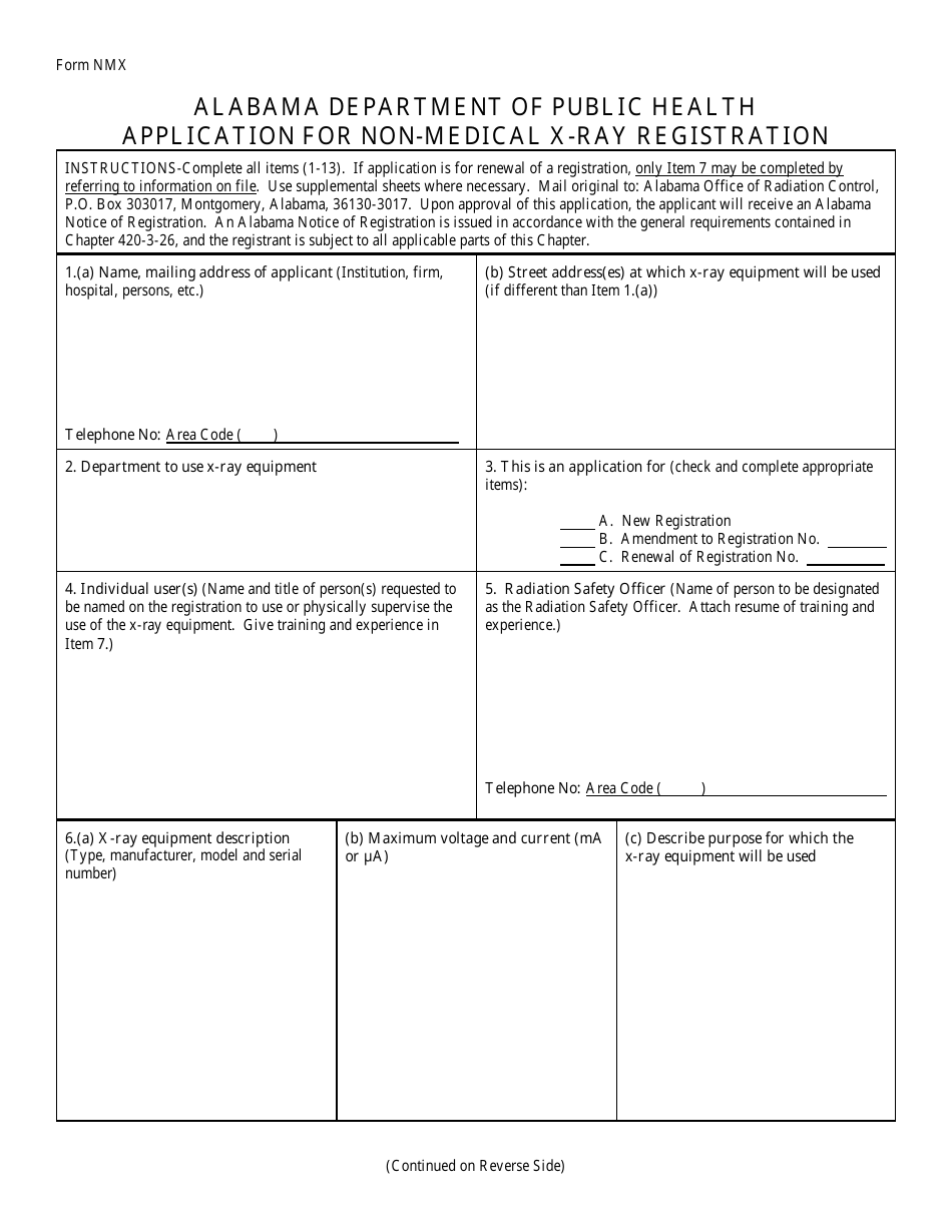 Form NMX Fill Out, Sign Online and Download Printable PDF, Alabama Templateroller