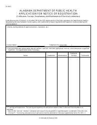 Document preview: Form PA-NRS Application for Notice of Registration - Alabama