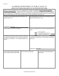 Form PA-2 &quot;Application for Notice of Registration&quot; - Alabama