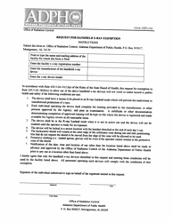 &quot;Request for Handheld X-Ray Exemption&quot; - Alabama