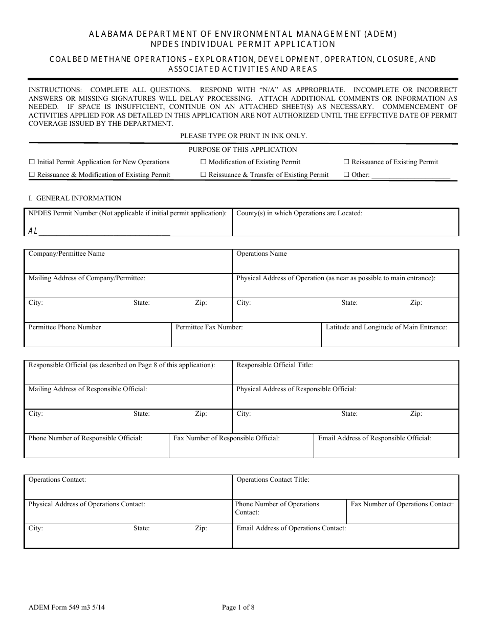 ADEM Form 549 - Fill Out, Sign Online and Download Printable PDF ...