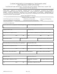 ADEM Form 549 Npdes Individual Permit Application - Coalbed Methane Operations - Exploration, Development, Operation, Closure, and Associated Activities and Areas - Alabama