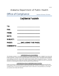 Form G &quot;Confidential Facsimile&quot; - Alabama