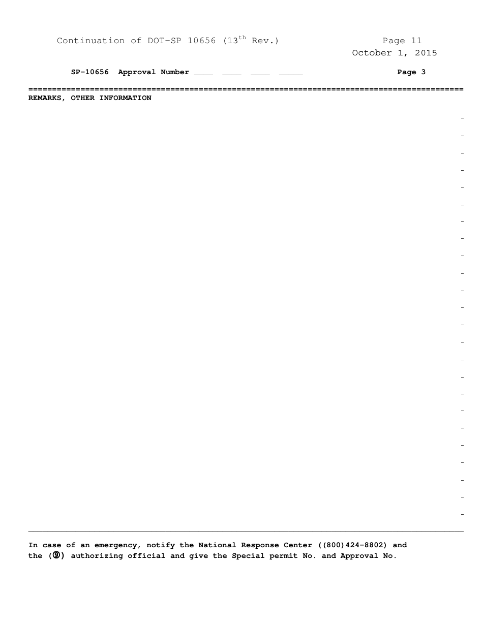Form DOT-SP10656 Annex A Shipment Approval Form - Pipeline and Hazardous Materials Safety Administration, Page 3