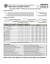 Document preview: Ambulance Accident Report Form - Alabama