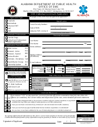 Document preview: EMS Individual Licensure Application Form - Alabama
