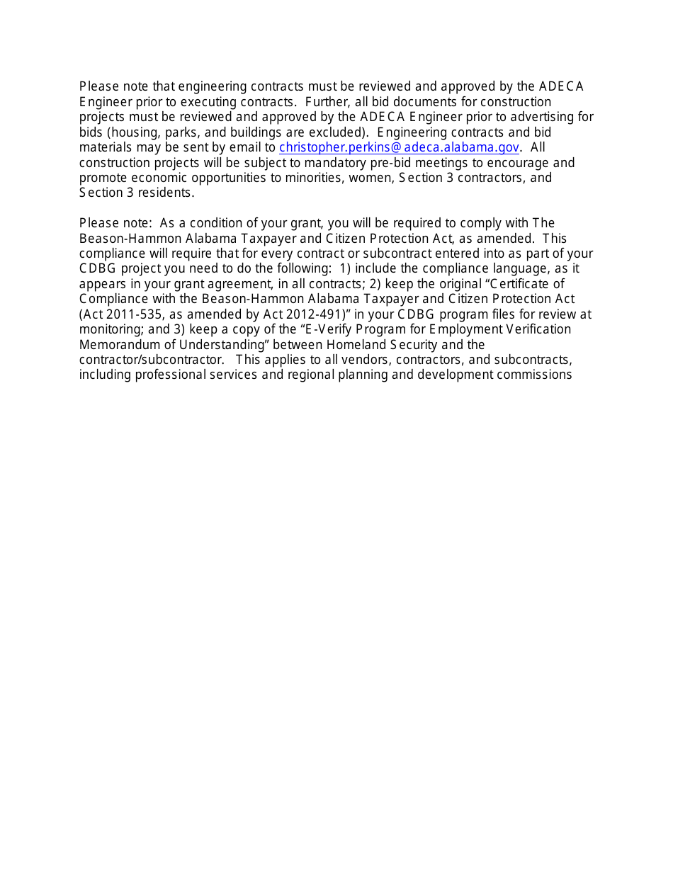 Letter of Conditional Commitment - Non-water and Sewer Checklist - Alabama, Page 2