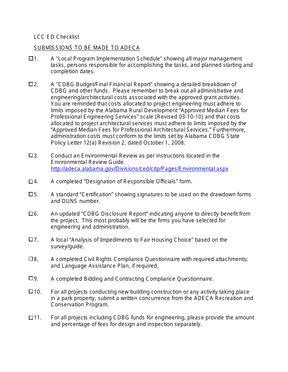 Letter of Conditional Commitment - Economic Development Checklist - Alabama, Page 1