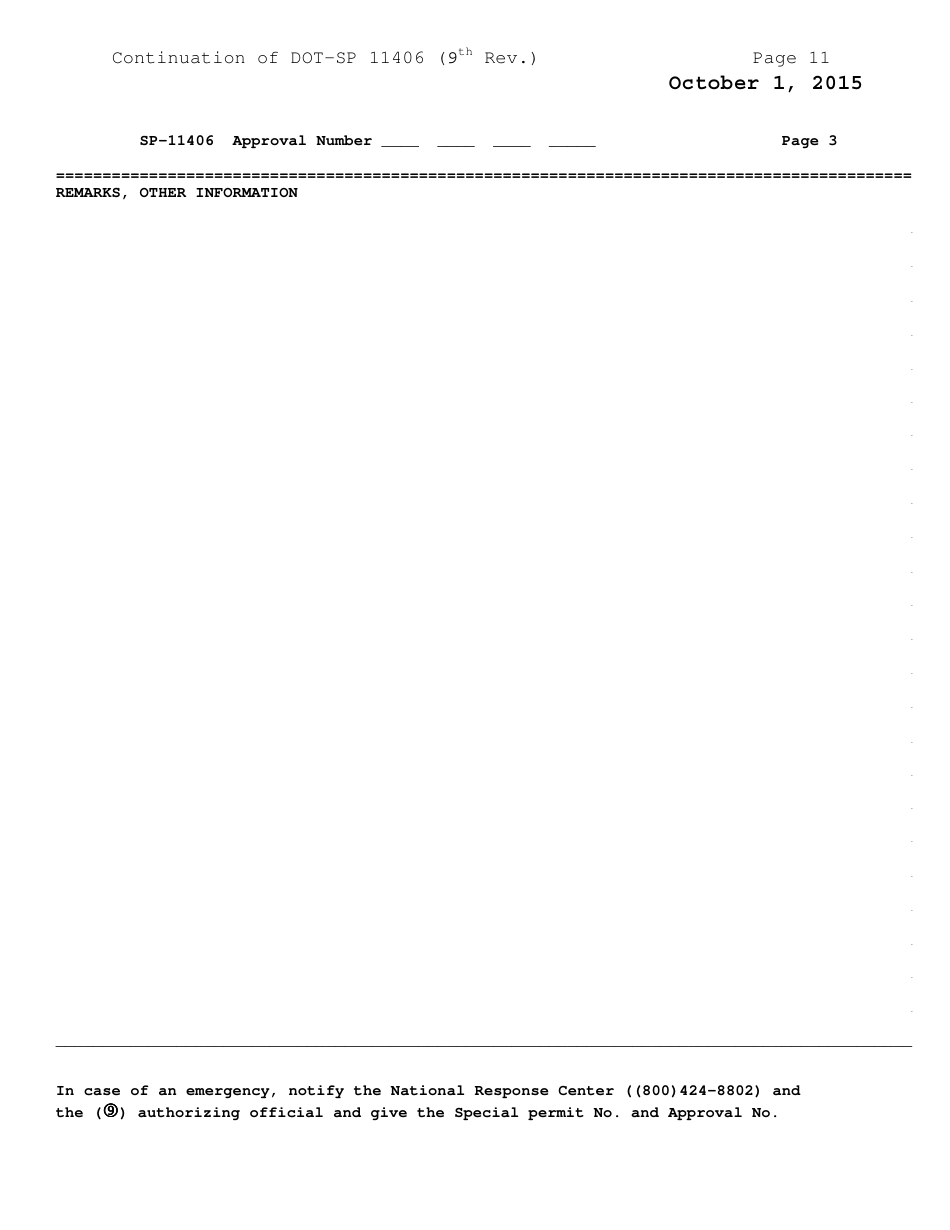 Form DOT-SP11406 Annex A Shipment Approval Form - Pipeline and Hazardous Materials Safety Administration, Page 3