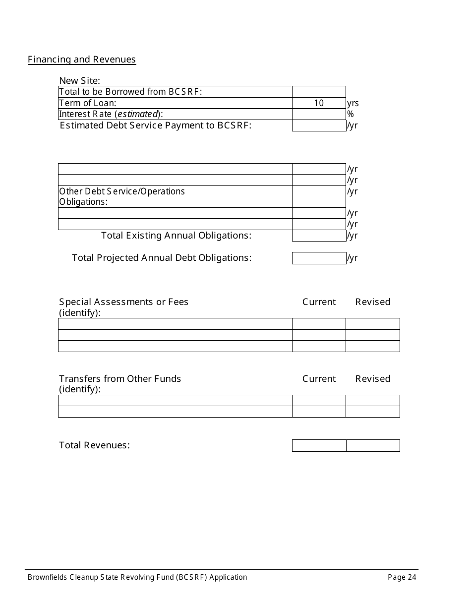 ADEM Form 543 Brownfields Cleanup State Revolving Fund Application Form - Alabama, Page 24