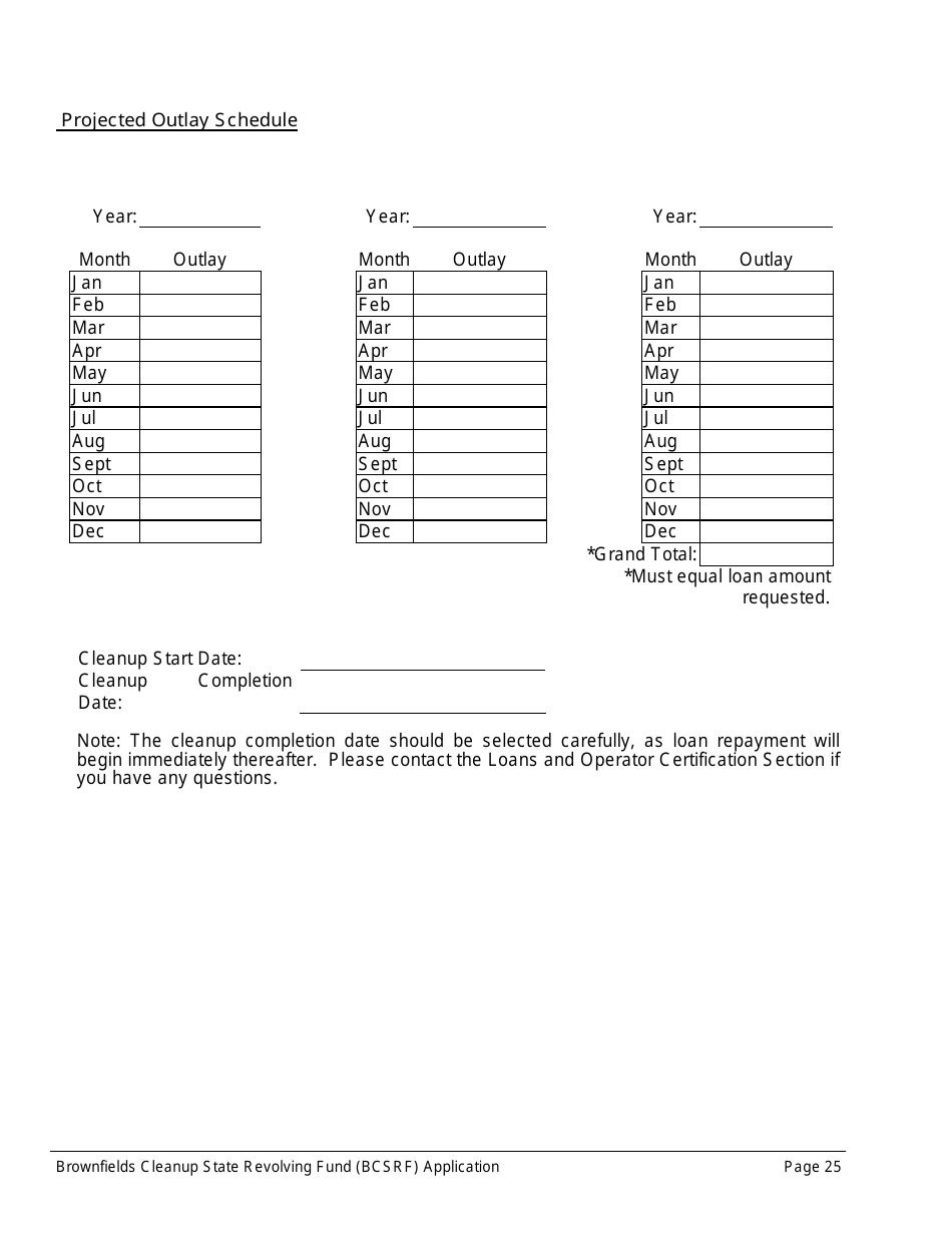 ADEM Form 543 Brownfields Cleanup State Revolving Fund Application Form - Alabama, Page 25