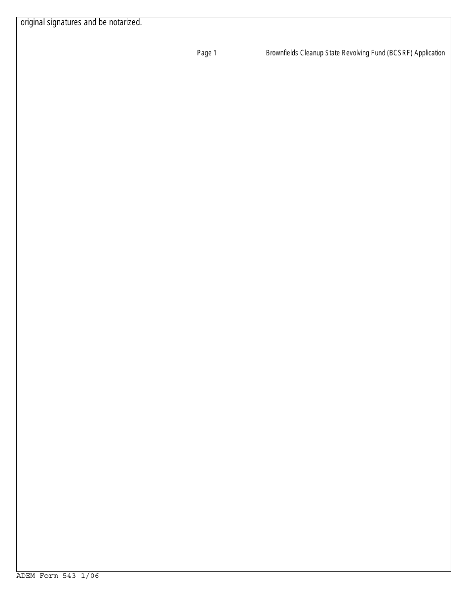 ADEM Form 543 Brownfields Cleanup State Revolving Fund Application Form - Alabama, Page 2