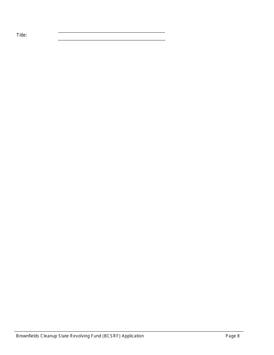 ADEM Form 543 Brownfields Cleanup State Revolving Fund Application Form - Alabama, Page 8