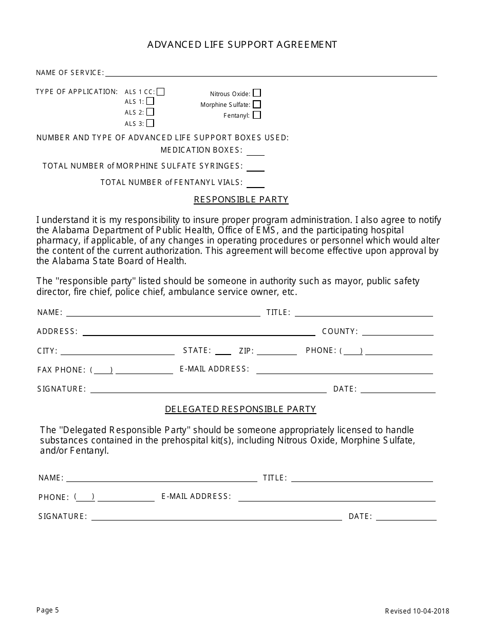 EMS Provider Licensure Application Form - Alabama, Page 5