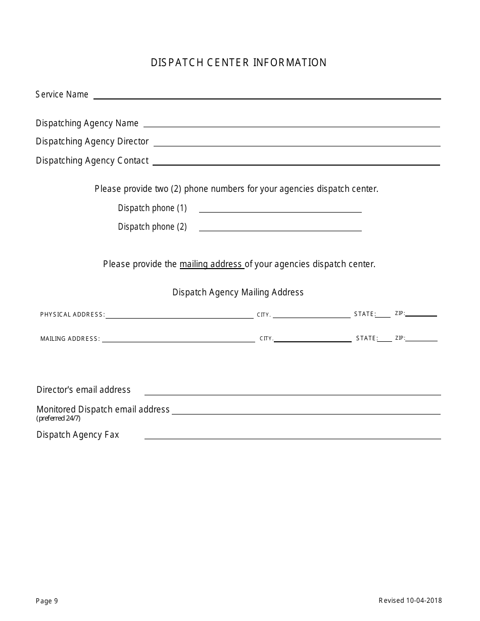 EMS Provider Licensure Application Form - Alabama, Page 9