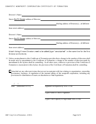 Domestic Nonprofit Corporation Certificate of Formation - Alabama, Page 3