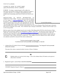 Document preview: Change by Agent of Agent Name and/ or Registered Office Address - Alabama