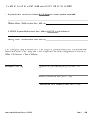 Change by Agent of Agent Name and/ or Registered Office Address - Alabama, Page 2