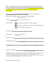 Change by Agent of Agent Name and/ or Registered Office Address - Alabama, Page 3