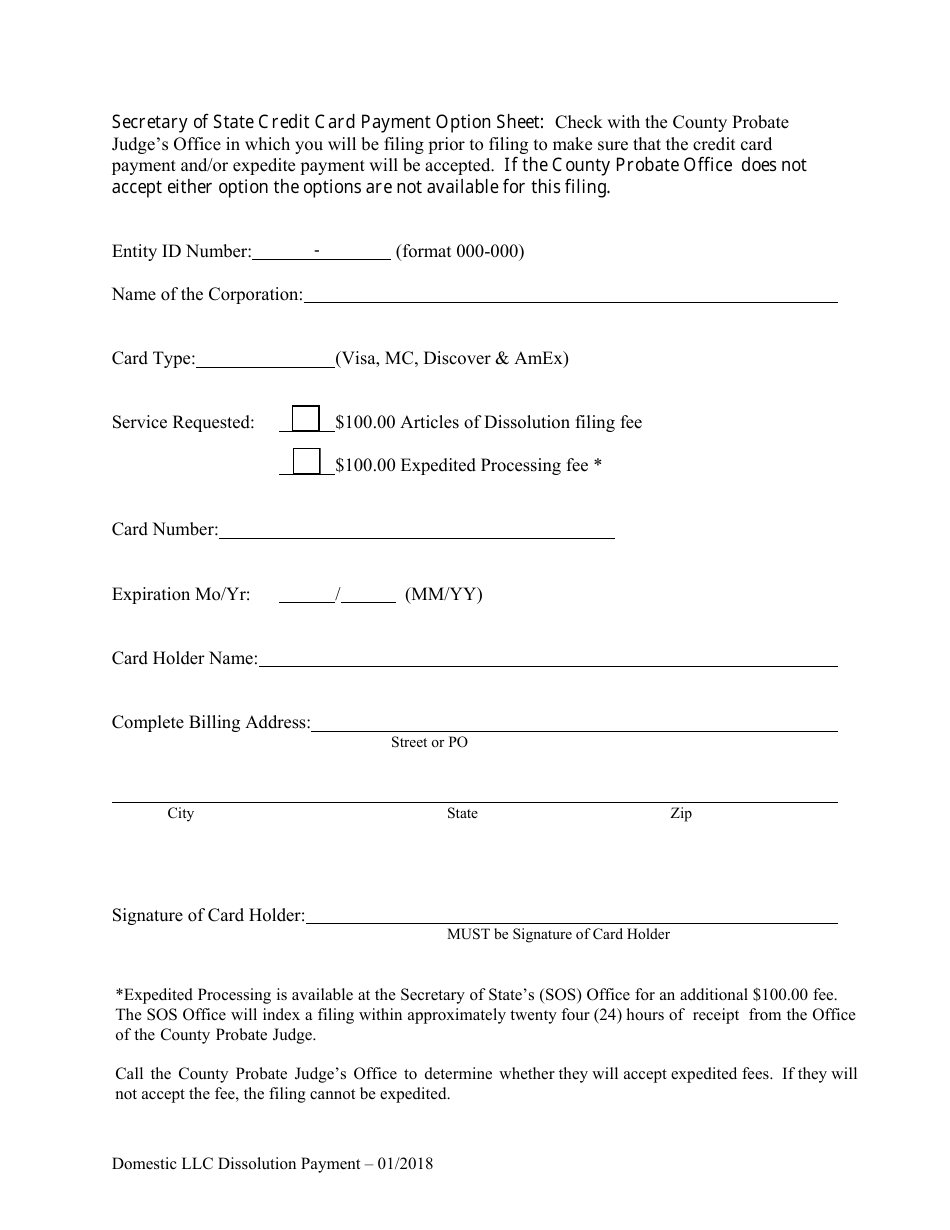 Domestic Limited Liability Company (LLC) Articles of Dissolution - Alabama, Page 3