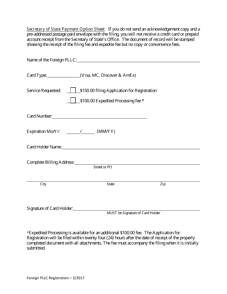 Foreign Professional Limited Liability Company (Pllc) Application for Registration - Alabama, Page 3