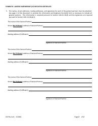 Domestic Limited Partnership (Lp) Restated Certificate of Limited Partnership - Alabama, Page 2
