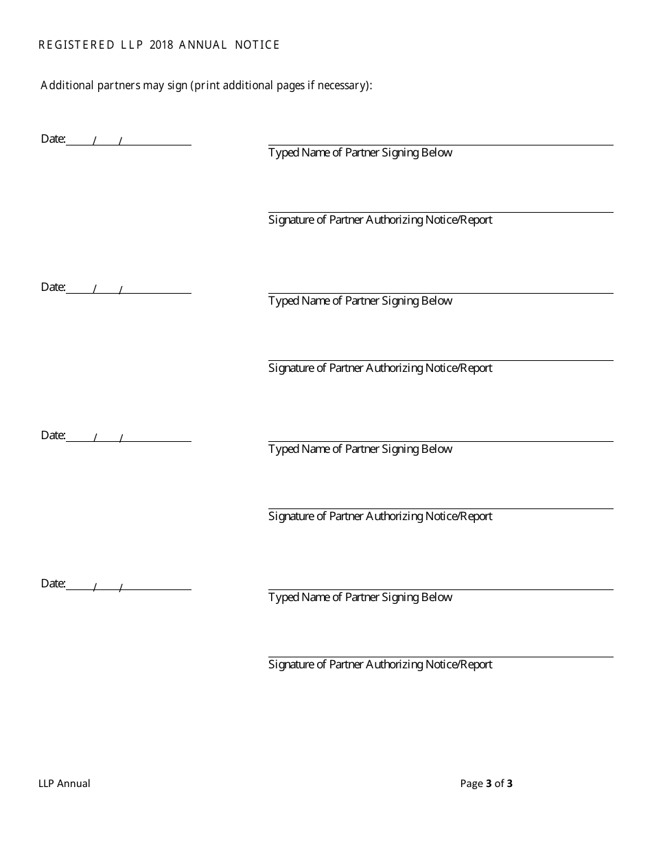 Registered Limited Liability Partnership (LLP ) Annual Notice - Alabama, Page 3