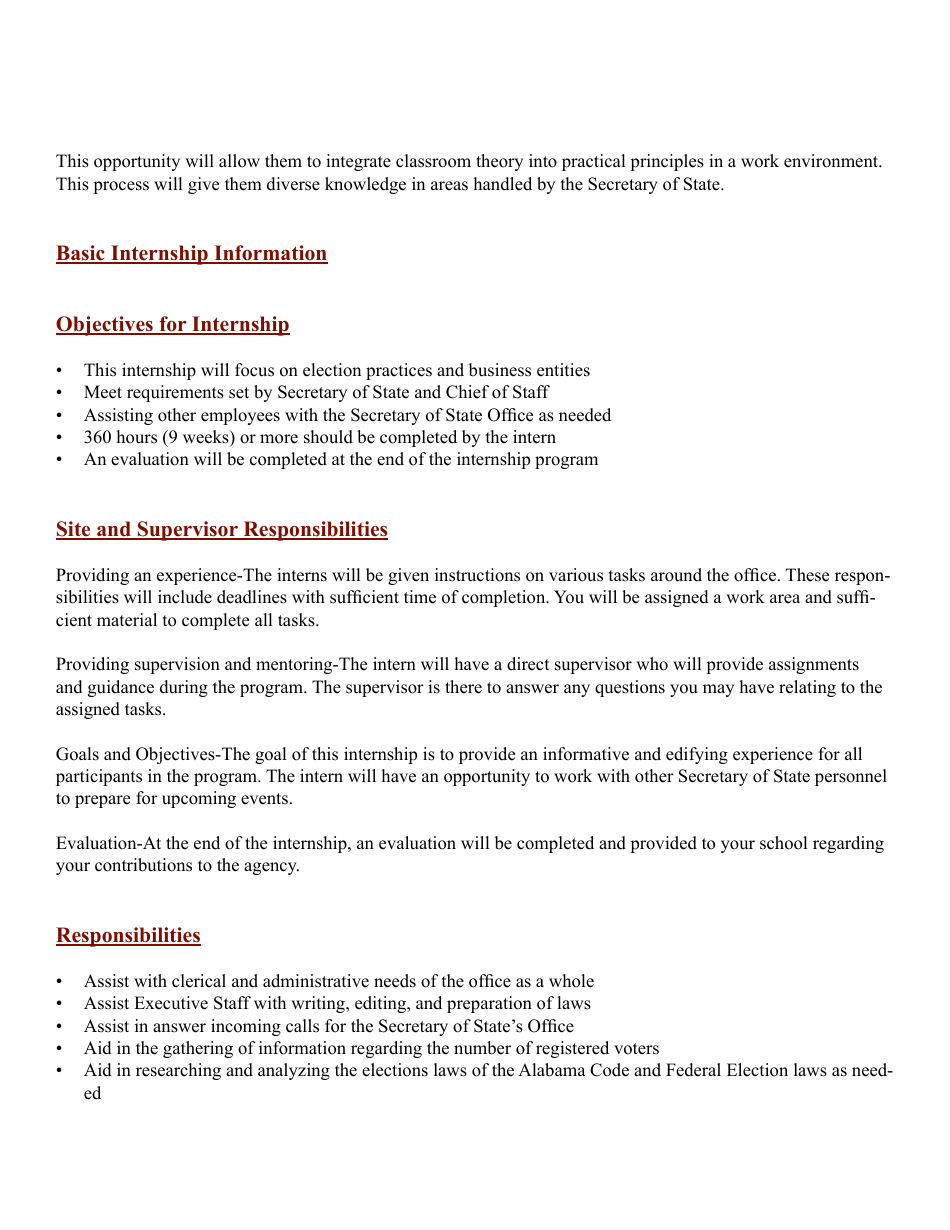Internship Program Information Packet - Alabama, Page 4