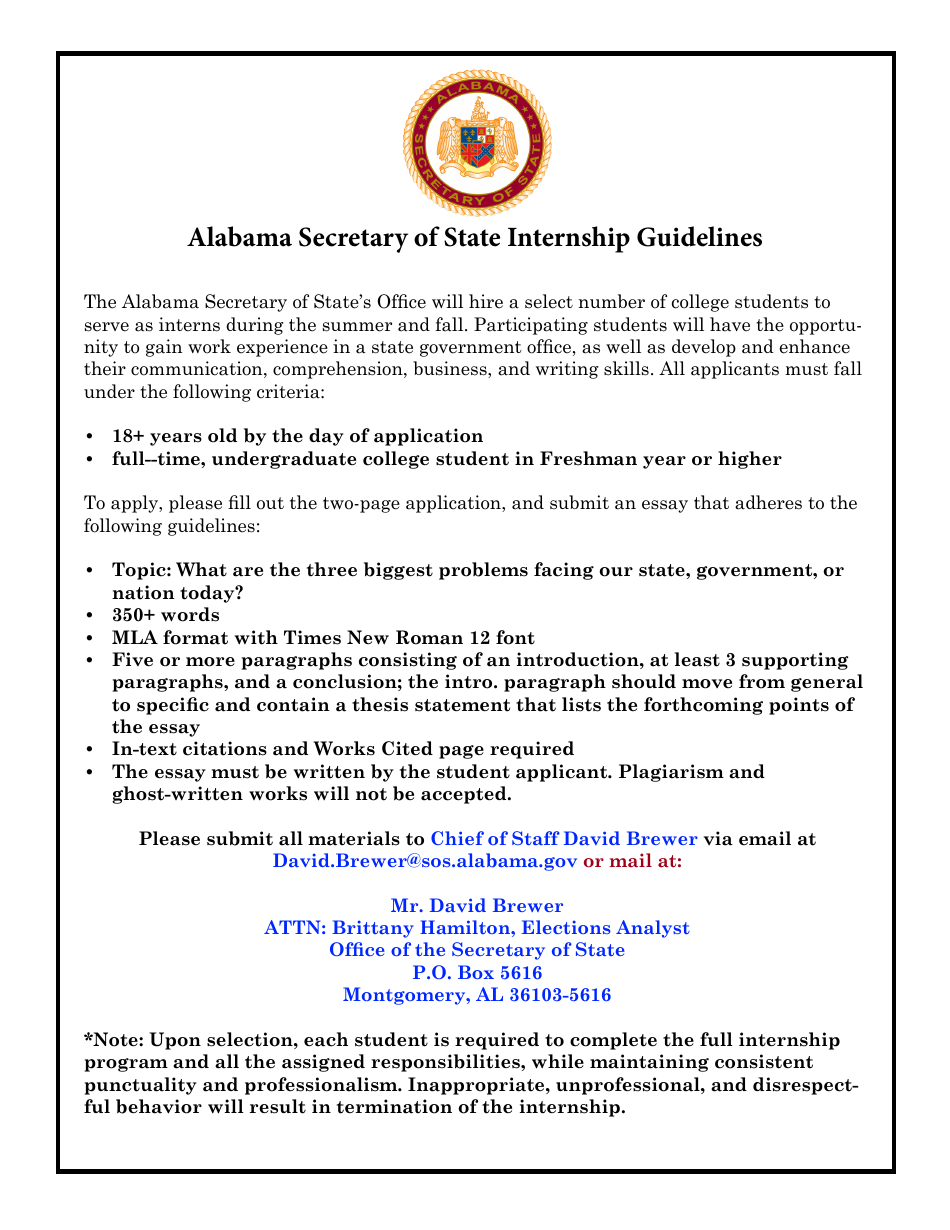 Internship Program Information Packet - Alabama, Page 7