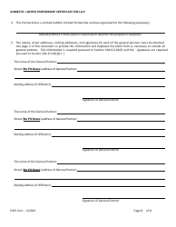Domestic Limited Liability Limited Partnership (Lllp) Certificate of Limited Partnership for Lllp - Alabama, Page 2