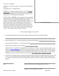 Document preview: Domestic Limited Liability Limited Partnership (Lllp) Statement of Termination - Alabama