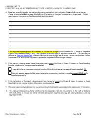 Amendment to Registration as a Foreign Registered Limited Liability Partnership - Alabama, Page 2