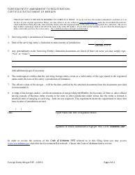 Form F2F Foreign Entity Amendment to Registration - Certificate/Statement of Merger - Alabama, Page 2