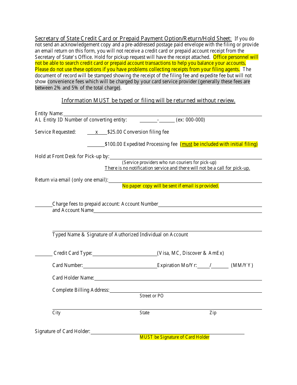 Conversion of a Domestic Entity - Business Corporation to Limited Liability Company - Alabama, Page 4