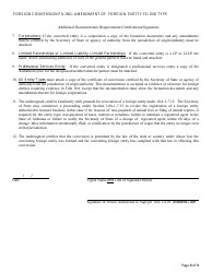 Foreign Conversion Filing - Amendment of Foreign Entity Filing Type - Alabama, Page 3